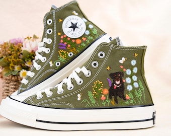 Custom Converse Chuck Taylor Embroidered,Personalized Converse Embroidery Shoes,Custom dog Design,Unique Handmade Gift for Sneaker Lovers