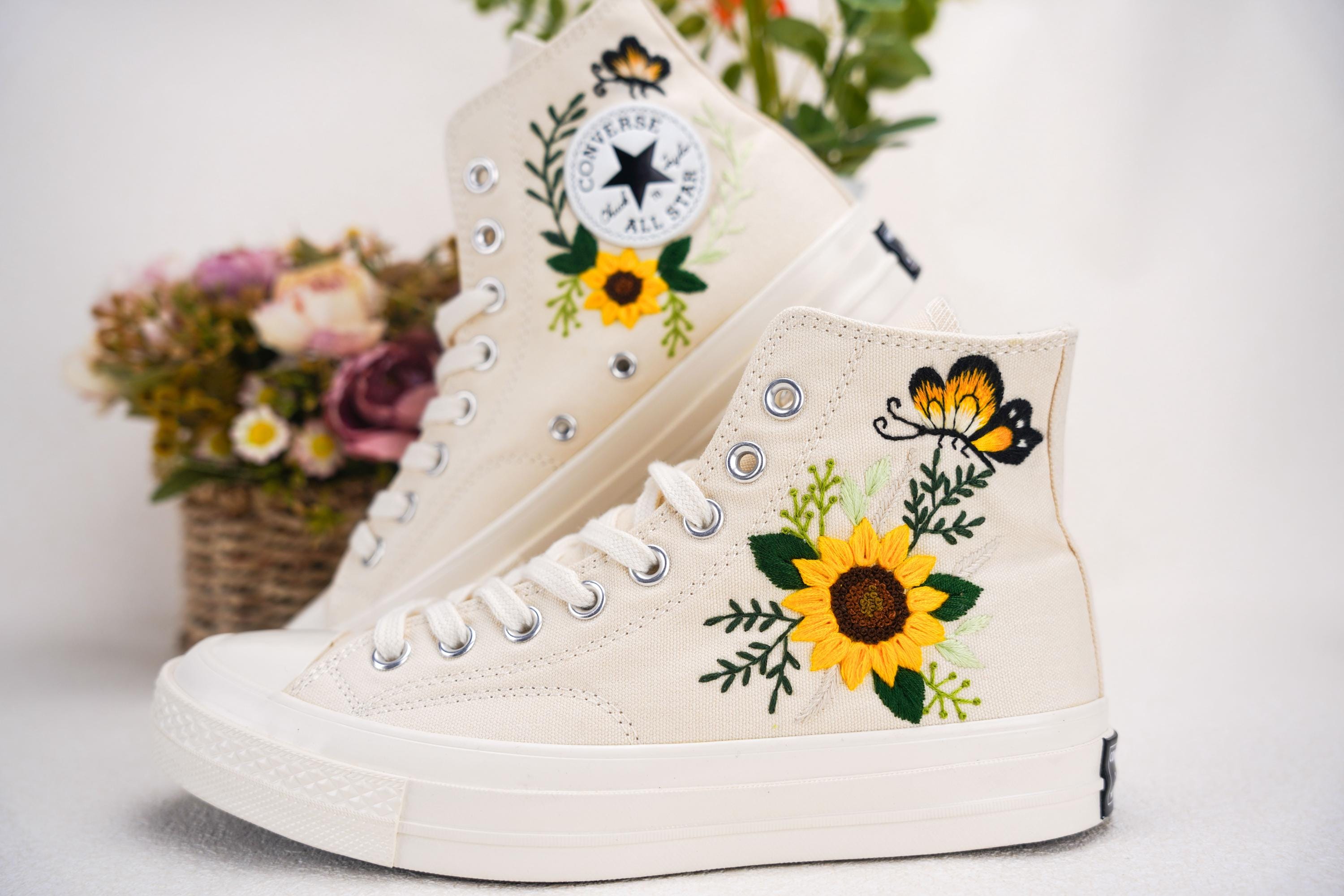 Sunflower Converse - Etsy