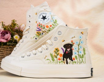 Custom Converse Chuck Taylor Embroidered,Personalized Converse Embroidery Shoes,Custom dog Design,Unique Handmade Gift for Sneaker Lovers