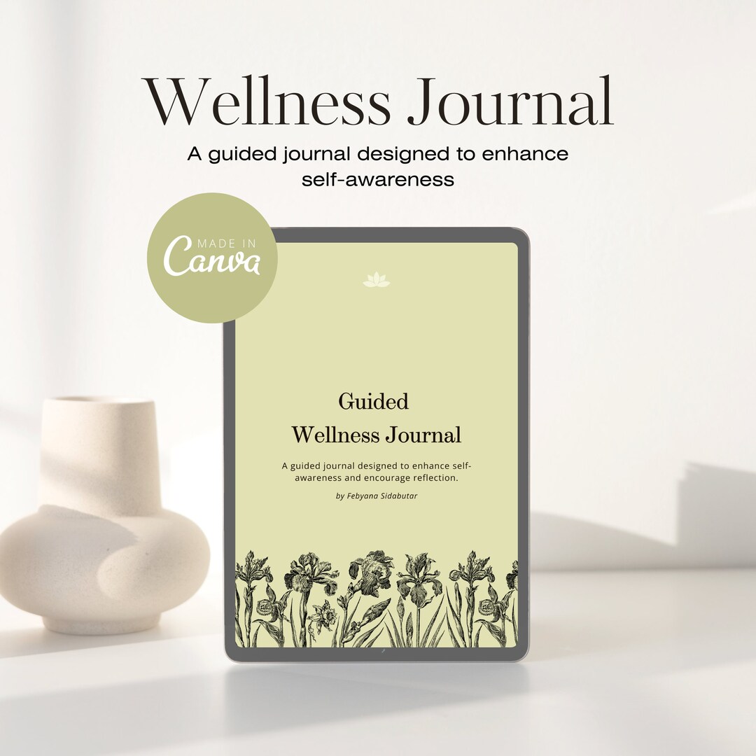 Canva Template Guided Journal Wellness Journal Editable Etsy