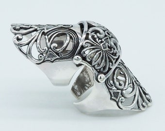 Full Finger Armour Punk Vintage 925 Sterling Silver,gothic