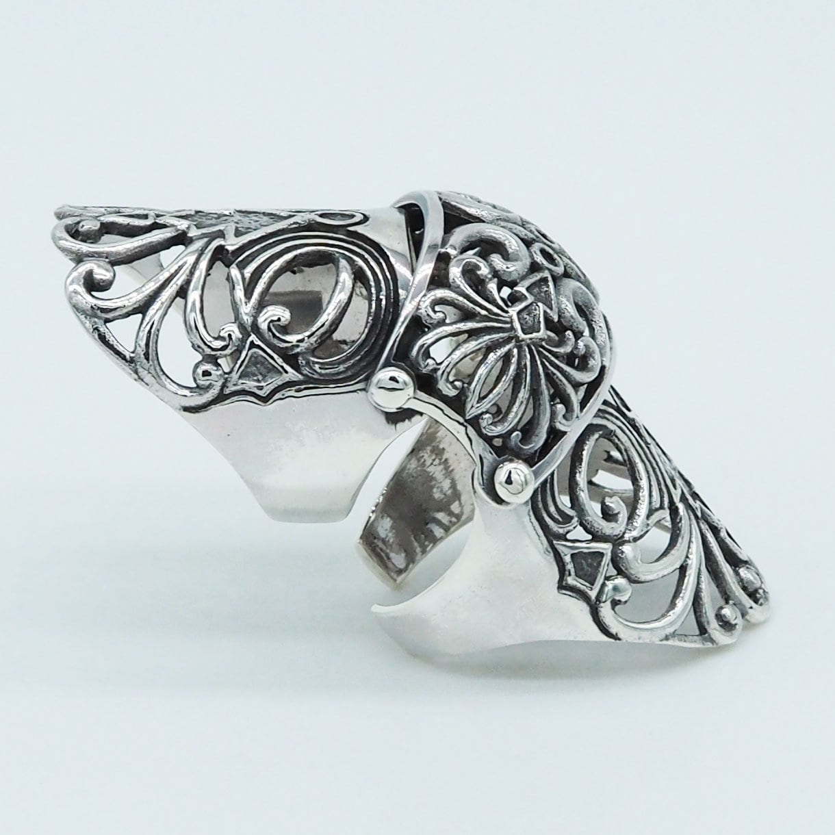 Full Finger Armour Punk Vintage 925 Sterling Silver,gothic