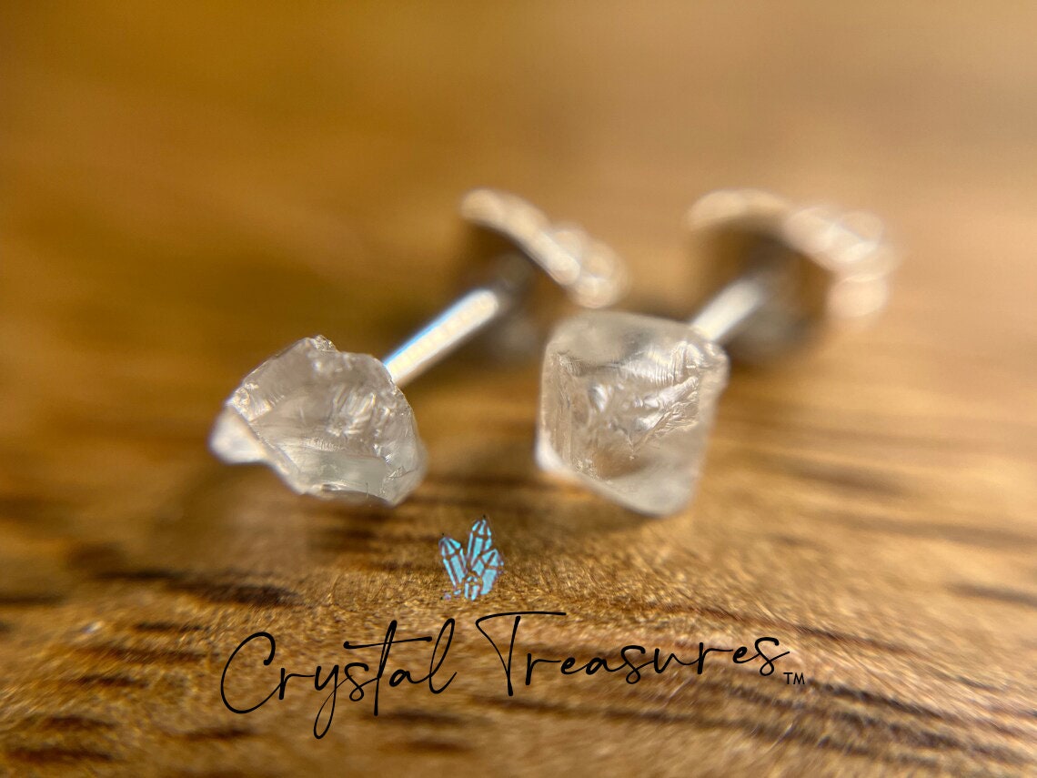 Clear quartz shop stud earrings