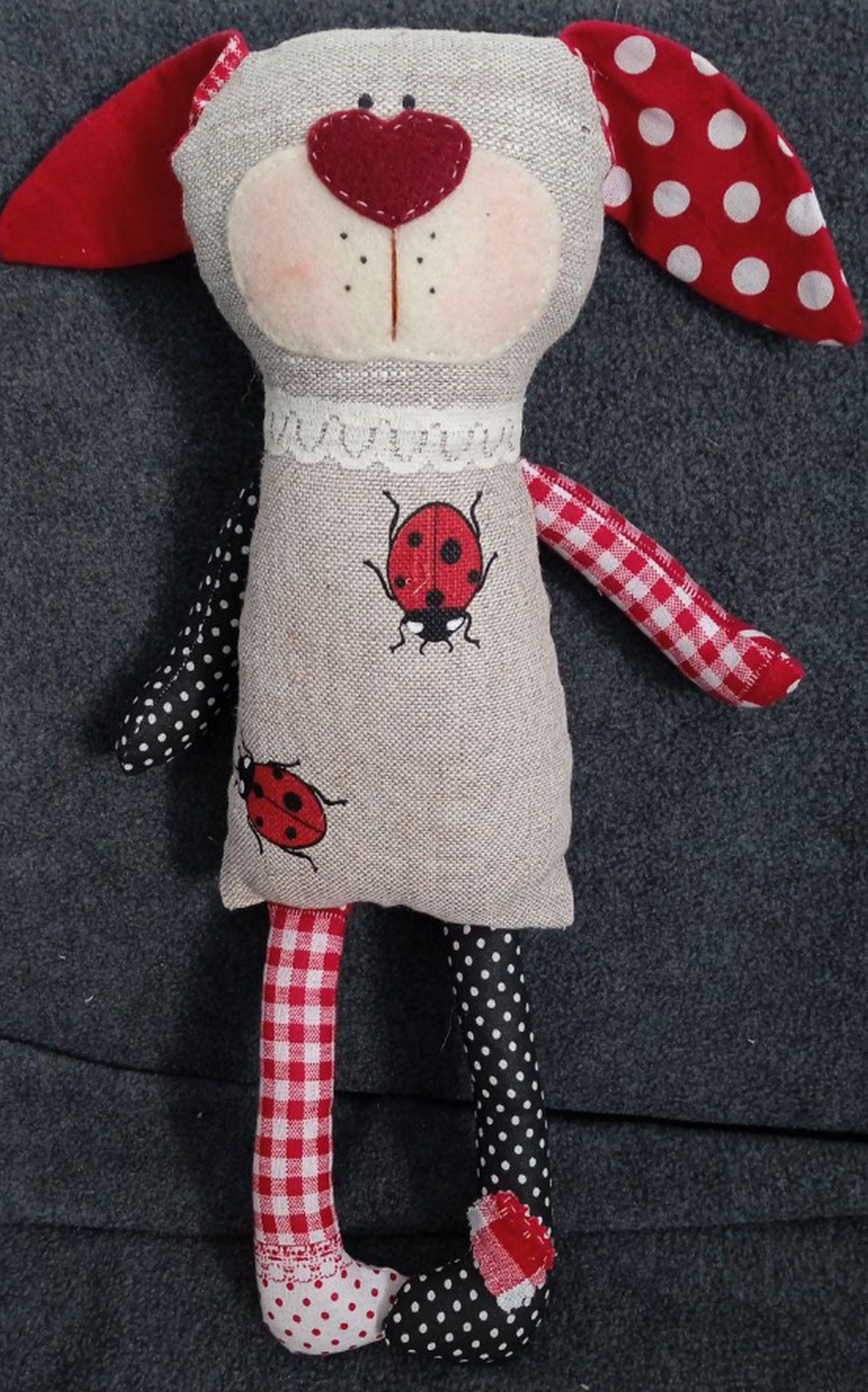 Textile Toy, Textile Rabbit, Linen Animals, Cotton Rabbit, Cotton