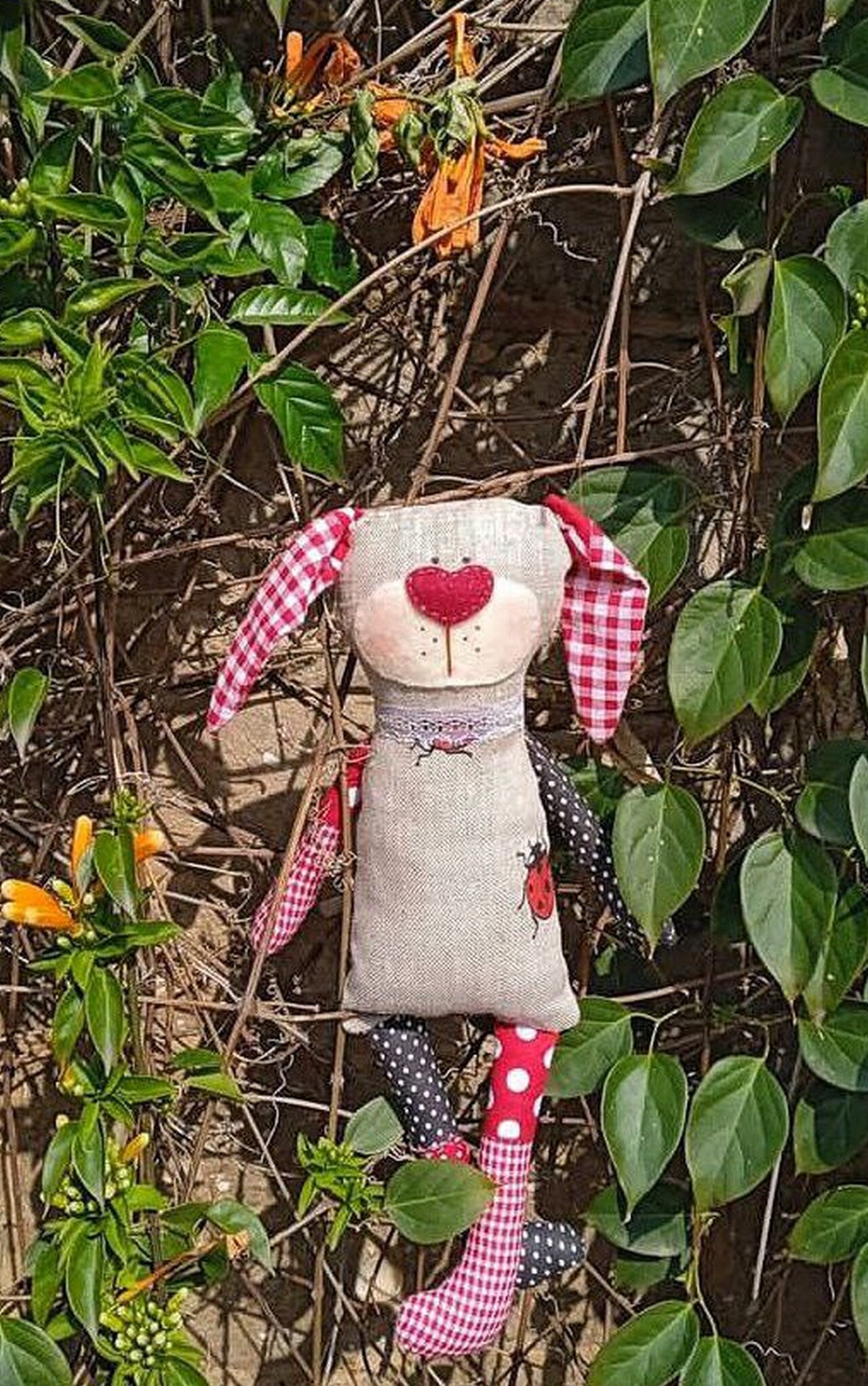 Textile Toy, Textile Rabbit, Linen Animals, Cotton Rabbit, Cotton