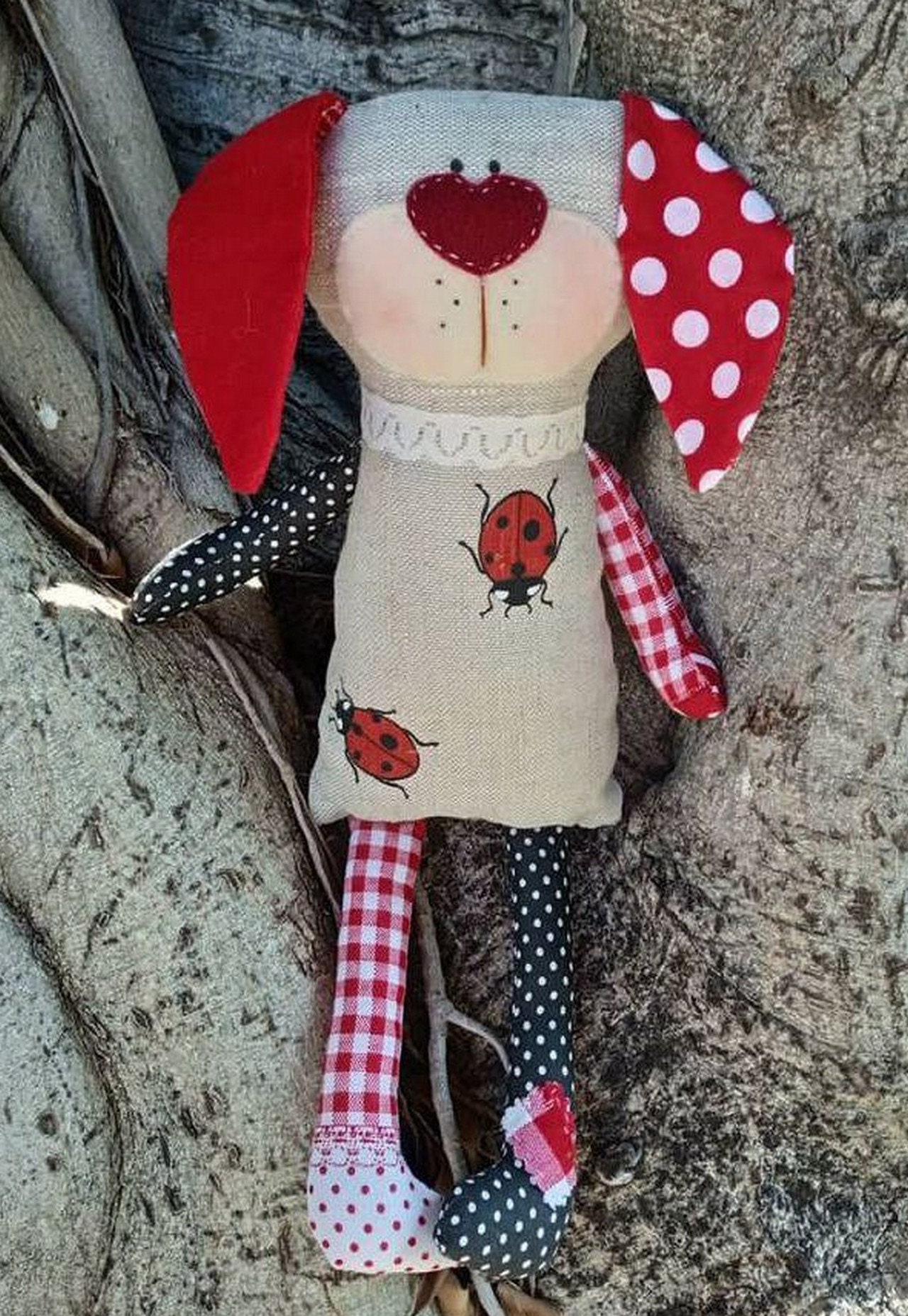 Textile Toy, Textile Rabbit, Linen Animals, Cotton Rabbit, Cotton