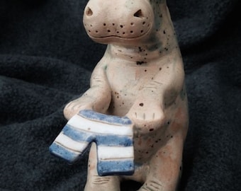 Ceramic figurine, crafts, gifts ideas, home decor, modern art, , figurine, figures, ceramic art, art ideas, hippopotamus, sculptures