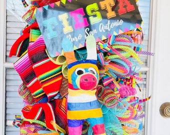 Fiesta San Antonio Puro San Antonio  wreath, Party Wreath, Festival wreath,  door wreath, Fiesta decorations