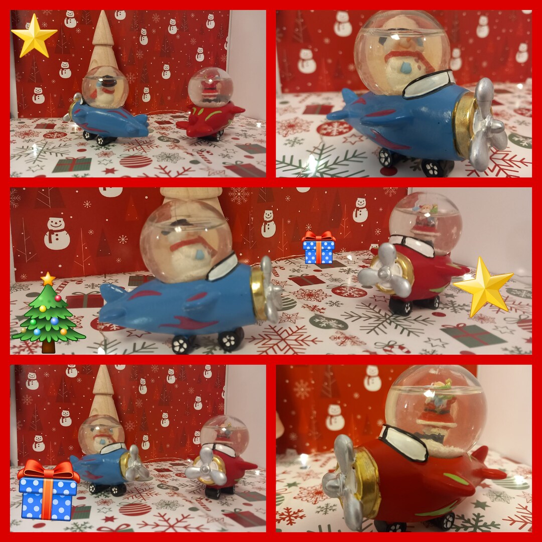 Christmas Snow Globes airplane Etsy