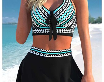 Maillot de bain tankini deux pièces, Maillot de bain taille haute avec jupe, Ensemble maillot de bain tankini, Maillot de bain sport et chic, Maillot de bain pour avoir confiance en soi