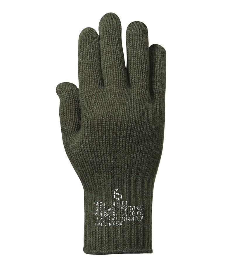 Wool Gloves Us Made In USA Olive Black Tan Grey Sizes XS,S,M,L,XL,2X image 1
