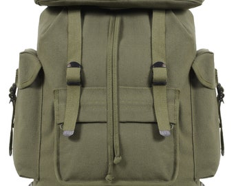 Canvas Backpack Rucksack WWII Reproduction Heavy Duty Bag 50 Liters And More