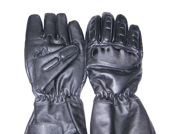 Leather Hard Knuckles gloves Reinforced Fingers And Palm 12 inch Long S,M,L,XL