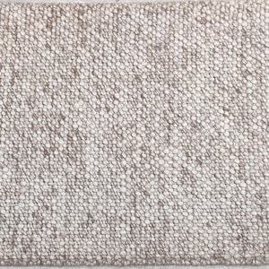 Handwoven Wool Area Rug: Boho Beige Knots Pattern