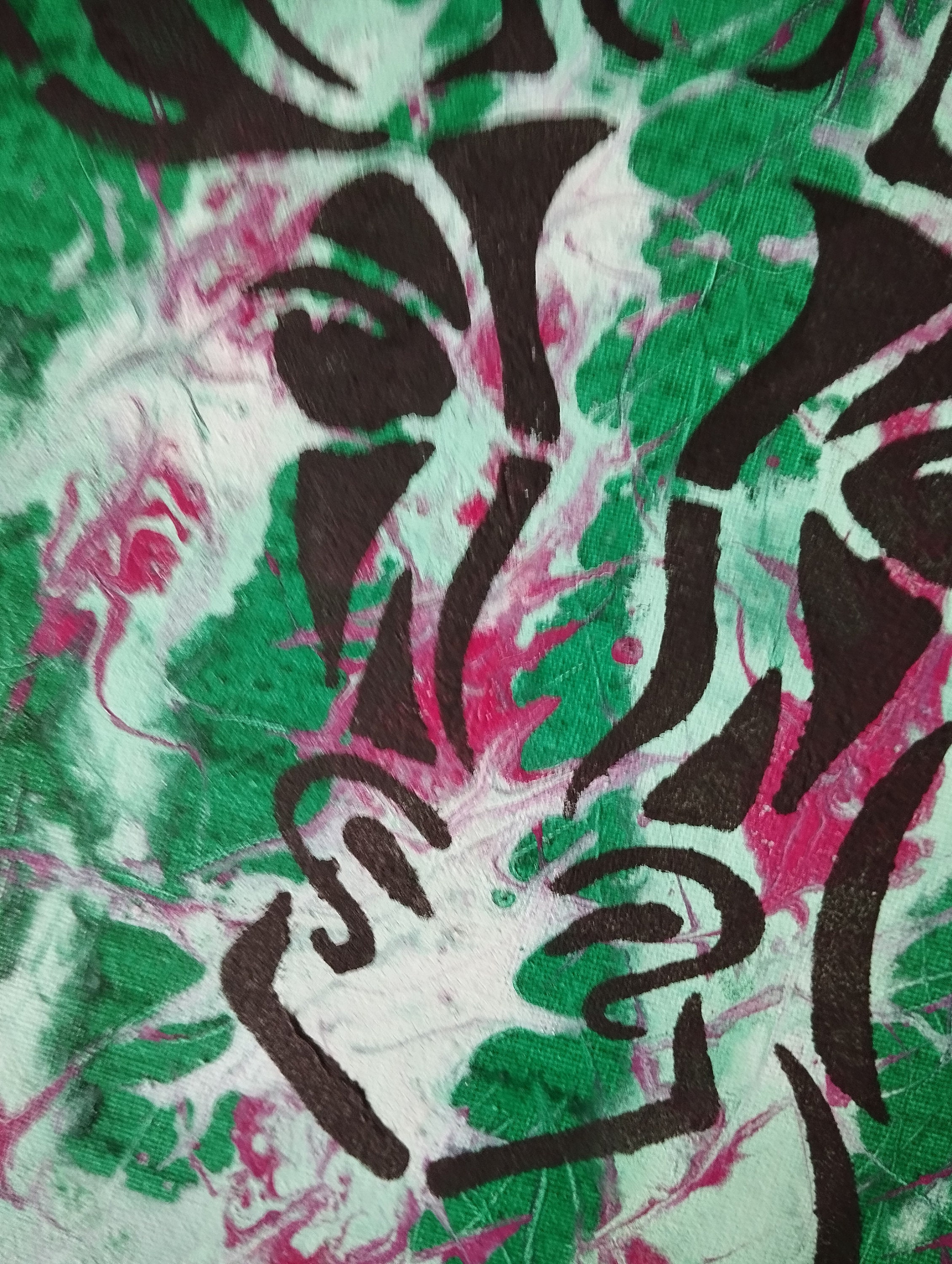 Abstract Painting of a Giraffe. Portrait of Giraffe Painted in Black on