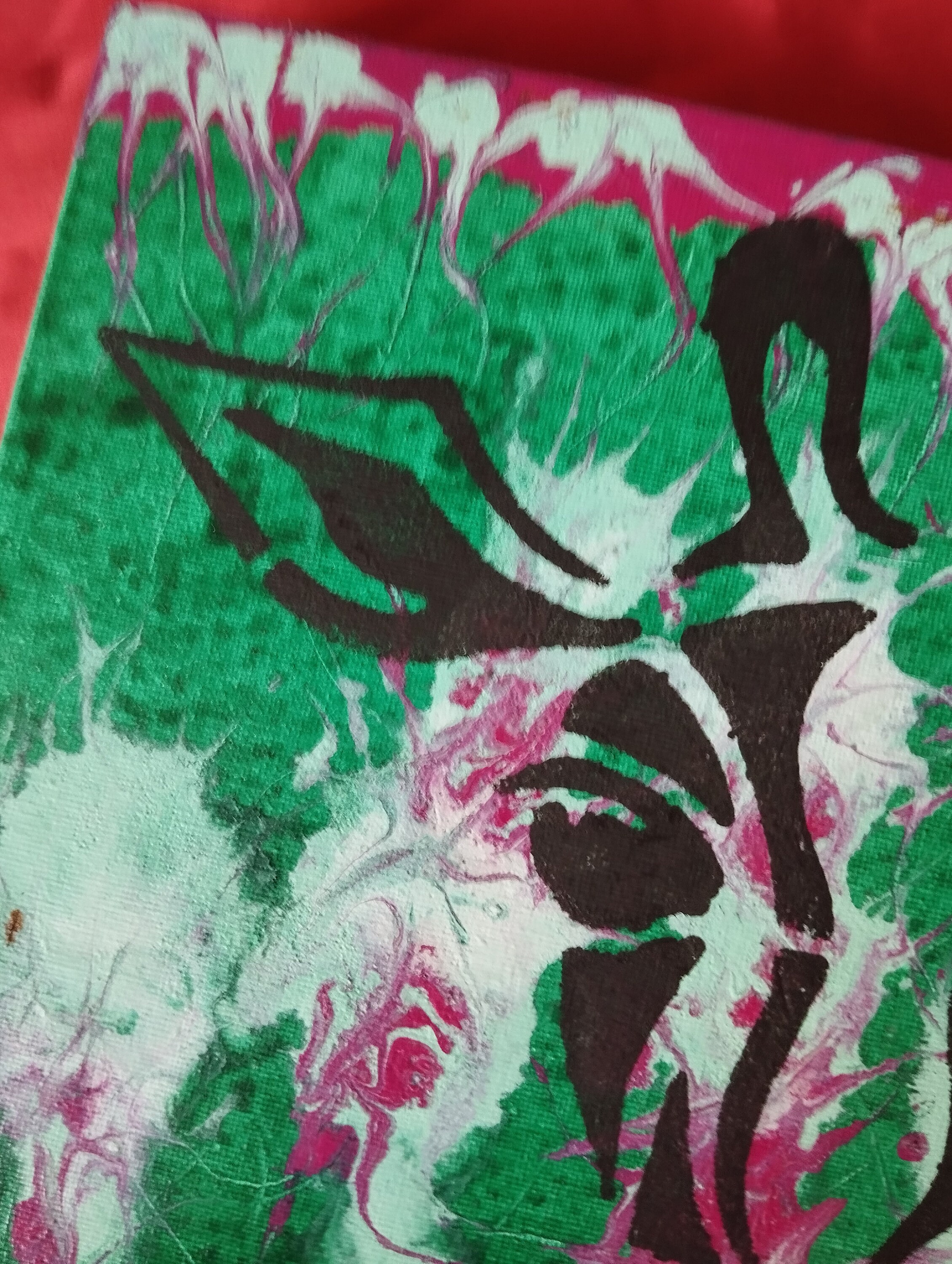Abstract Painting of a Giraffe. Portrait of Giraffe Painted in Black on
