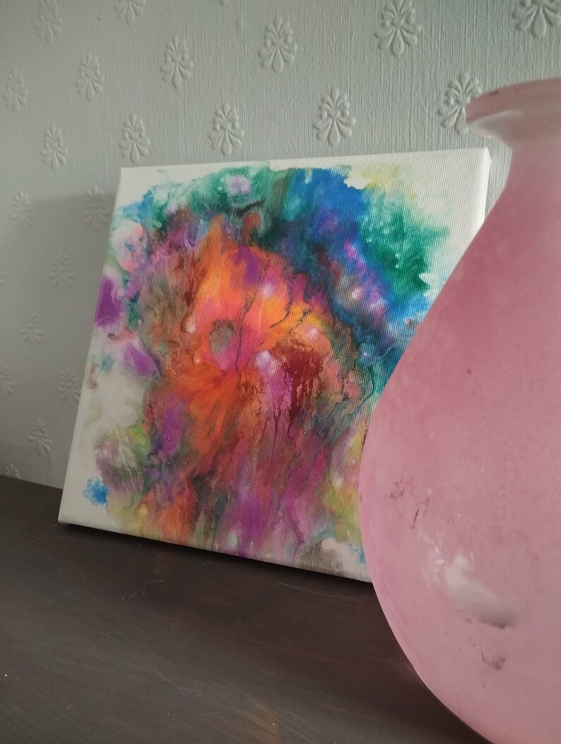 A Modern Abstract Painting Using Fluid Acrylic Paint on Canvas. Etsy UK