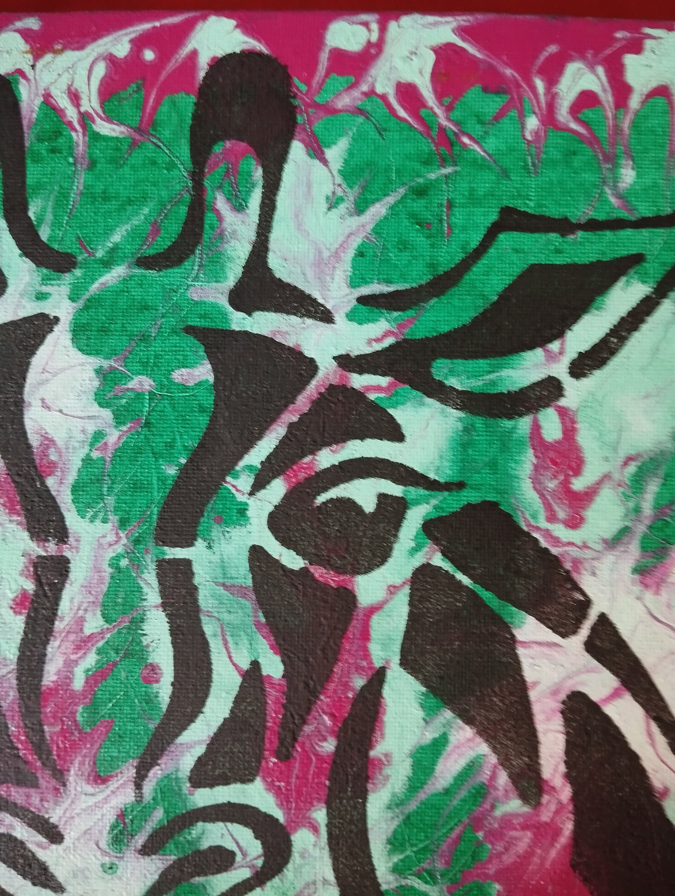 Abstract Painting of a Giraffe. Portrait of Giraffe Painted in Black on