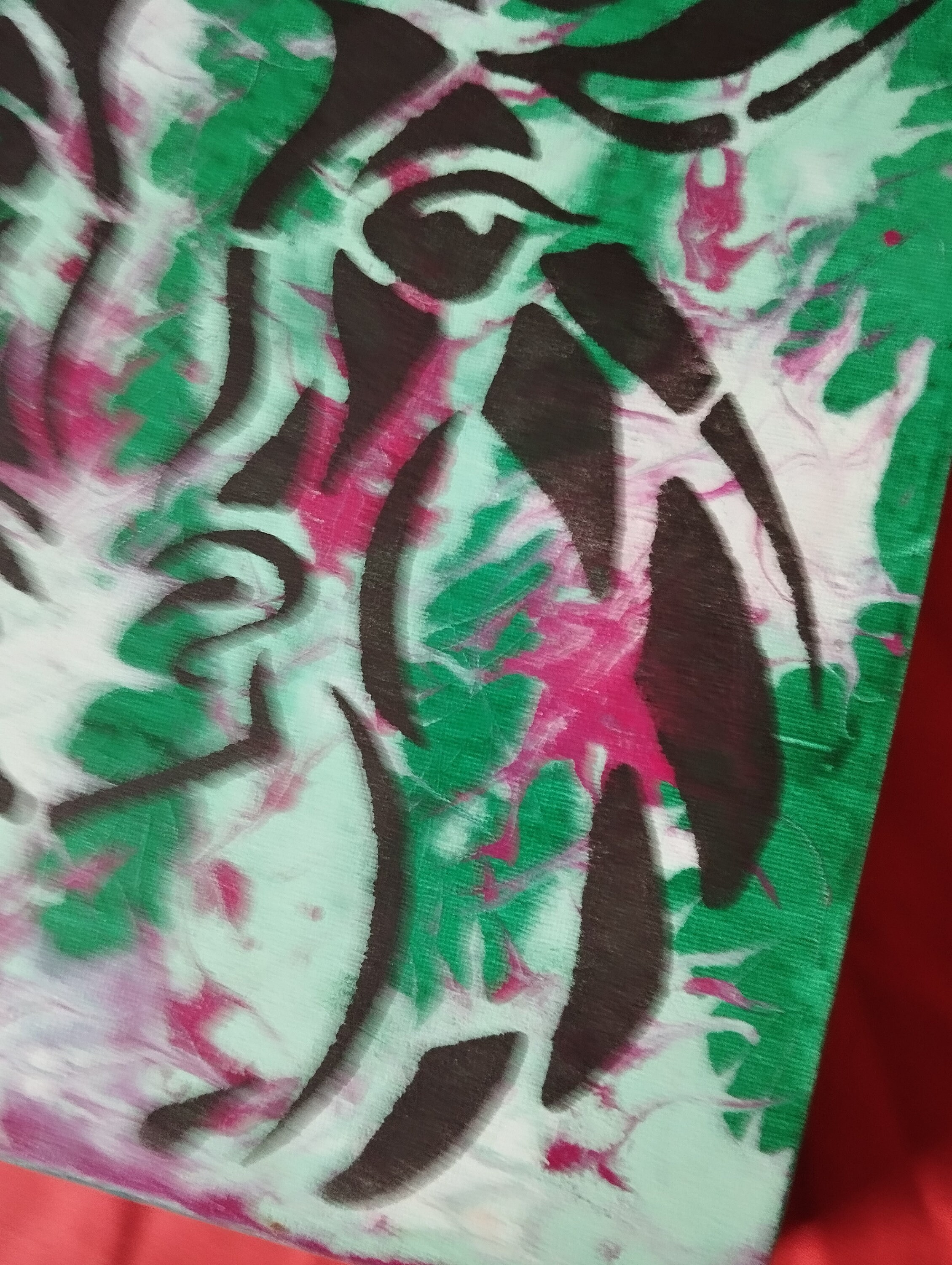 Abstract Painting of a Giraffe. Portrait of Giraffe Painted in Black on