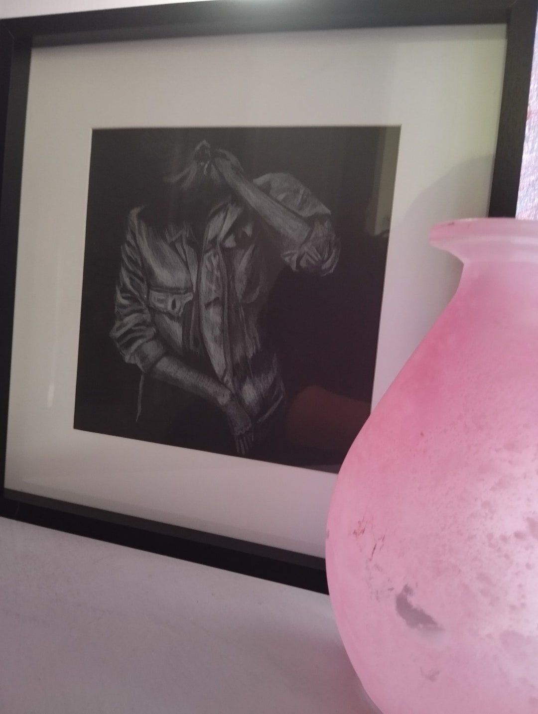 A White Pencil Drawing on Black Paper. Silhouette or Shadow Etsy UK