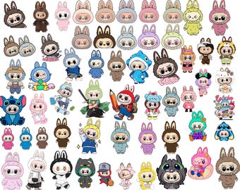 Labubu SVG PNG PDF Bundle 60+ Designs, Vector Sticker File for Cricut, La bubu Laser Cut, Labubu Character Bundle, Digital Download
