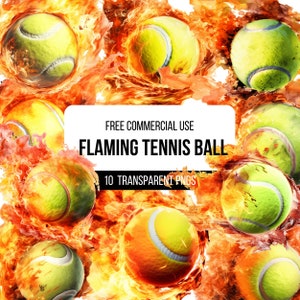 Peut inclure: Dix balles de tennis jaunes englouties par les flammes. Les balles sont disposées en cercle avec des flammes qui les entourent. L'image est une illustration numérique.