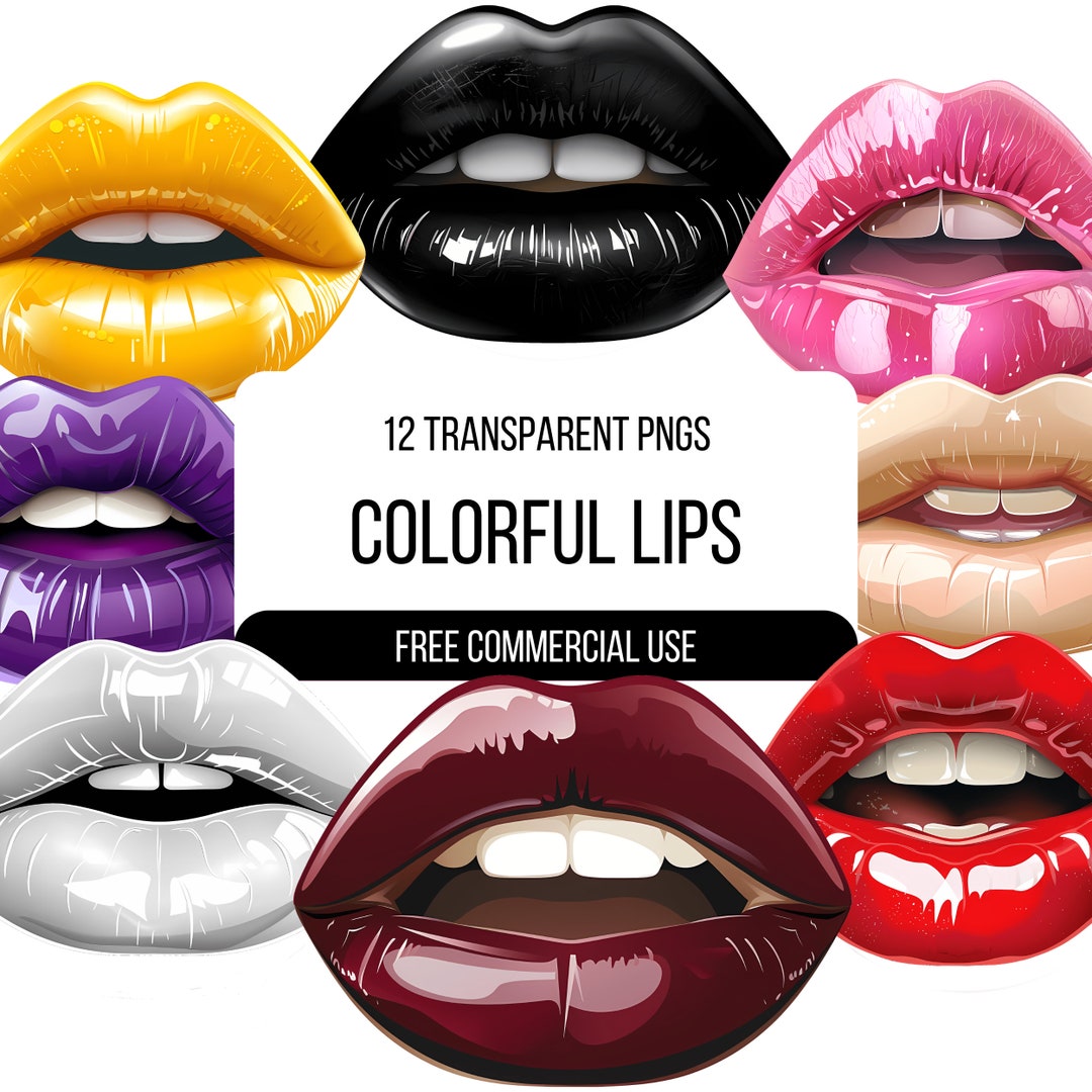 Colorful Lips Clipart - 12 High Quality Transparent Pngs | Vibrant ...