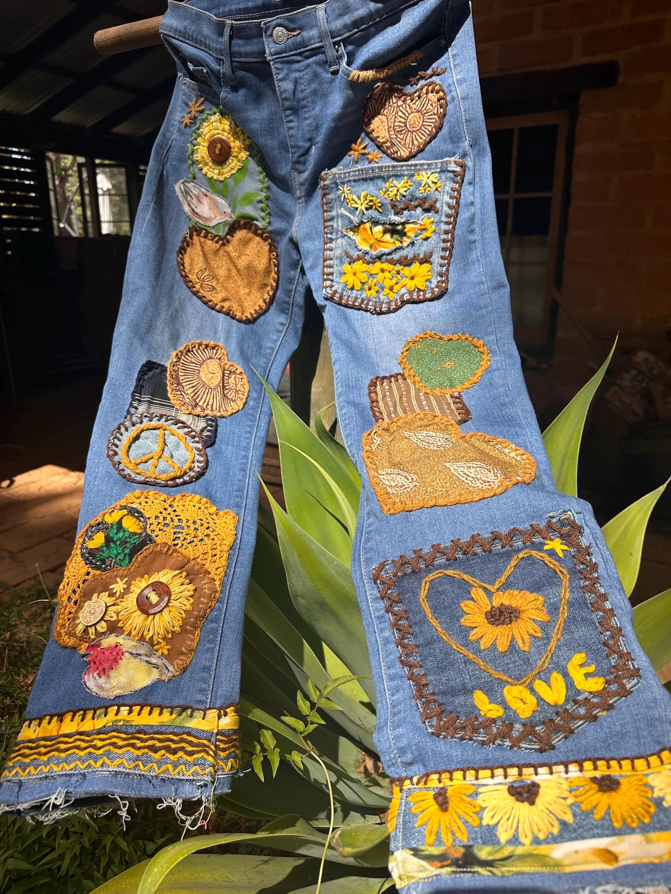 Vintage Levi 314 Size 30-31 Love a Sunflower - Etsy
