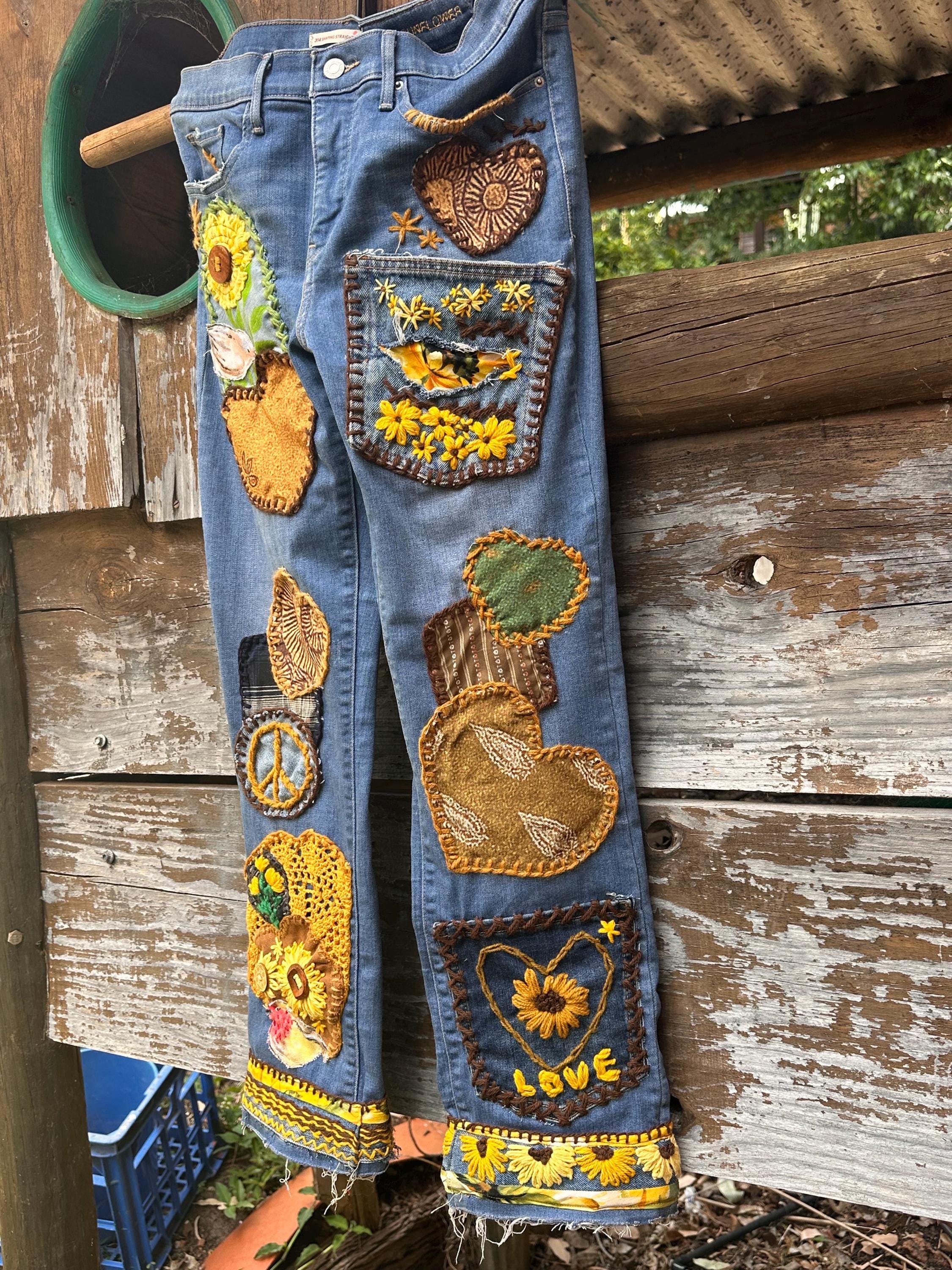 Vintage Levi 314 Size 30-31 Love a Sunflower - Etsy