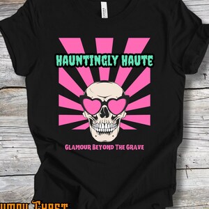 Hauntingly Haute Skull Unisex Jersey Short Sleeve Tee, Glamour From Beyond The Grave, Halloween Skull T-Shirt