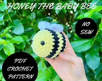 Bee Crochet Pattern PDF Amigurumi Chubby Bumblebee Beginner Easy No-sew ...