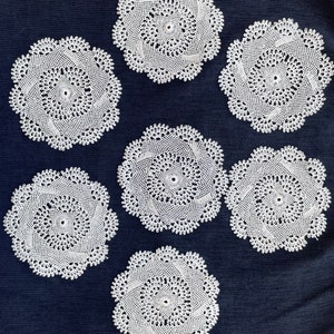 handmade needle lace coaster 6 pieces