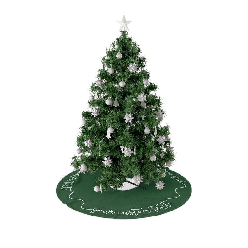 Gonna per albero di Natale personalizzata, gonna per albero con scritta personalizzata, decorazioni per la casa di Natale, regalo per la famiglia, albero di Natale, regalo di Natale unico immagine 2