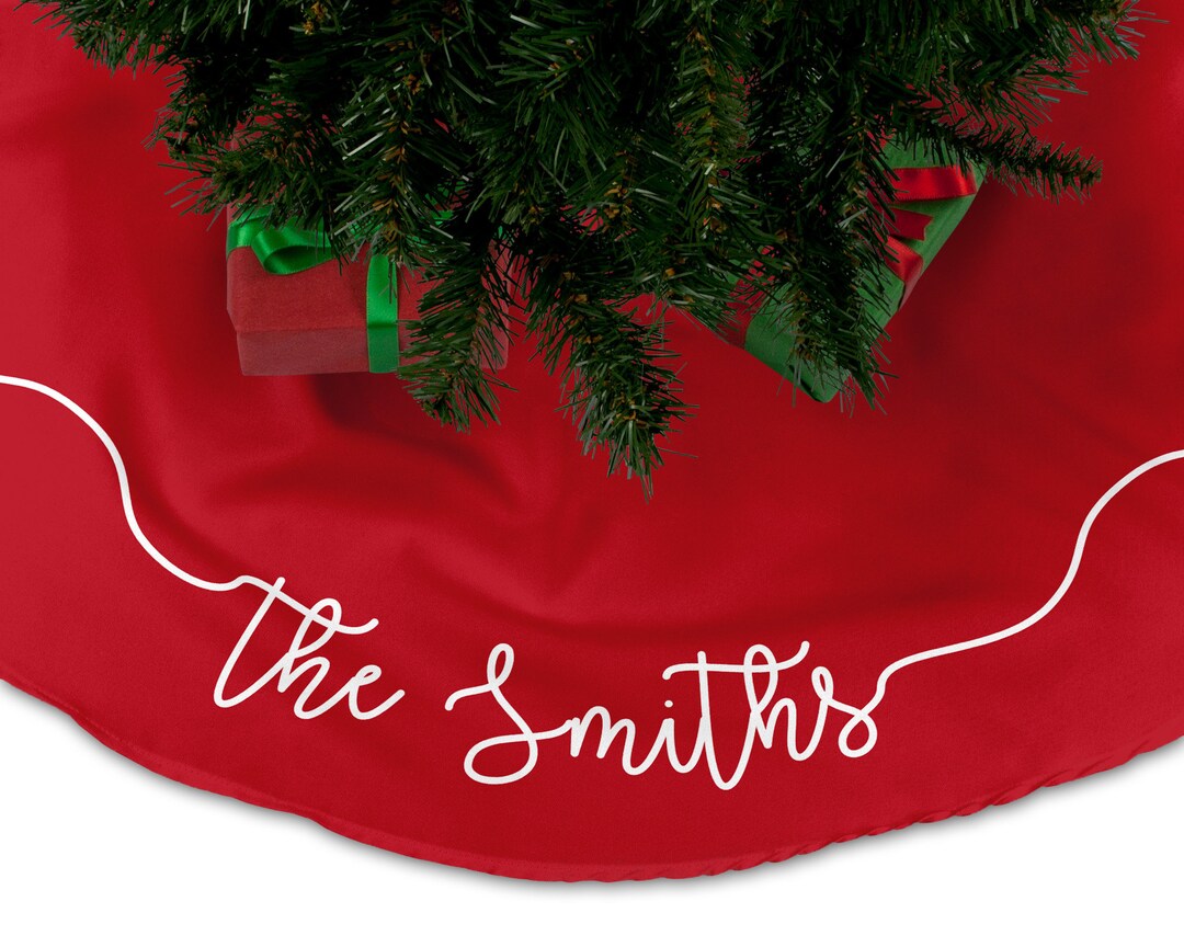 Personalized Christmas Tree Skirt, Custom Saying Tree Skirt, Christmas