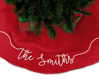 Gonna per albero di Natale personalizzata, gonna per albero con scritta personalizzata, decorazioni per la casa di Natale, regalo per la famiglia, albero di Natale, regalo di Natale unico