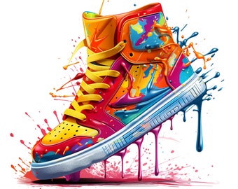 Dripping Sneakers Png Bundle, T-Shirt Design,Shoes PNG, Sneaker shirt, Girl Shoe Png, Sneakers dripping Png, colorful sneakers, gift Sneaker