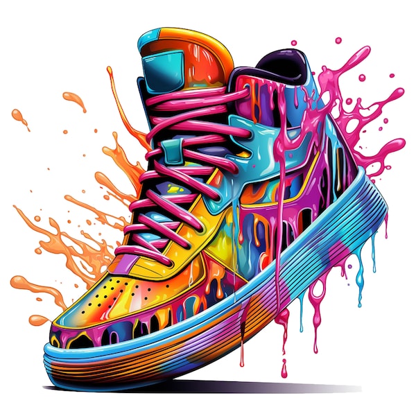 Dripping Sneakers Png, Softstyle T-Shirt Design, Sneaker shirt, Girl Shoe Png, Sneakers dripping Png, colorful sneakers, gift Sneaker