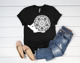 Hedgehog Shirt / Mandala Hedgehog Shirt / Floral Hedgehog Shirt