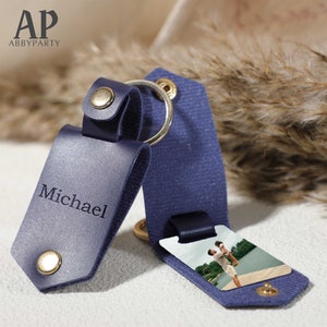 Porte-clés photo en cuir personnalisé, cadeau photo pour la fête des pères, porte-clés photo gravé, cadeau pour lui, cadeaux papa, cadeau grand-père, cadeau de Noël