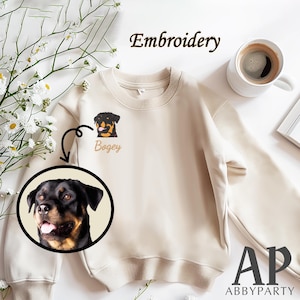 Personalized Embroidery Pet Sweater, Custom Pet Name Sweatshirt, Pet Clothing, Pet Lover Gift, Embroidered Sweater, Custom Pet Shirt-DE