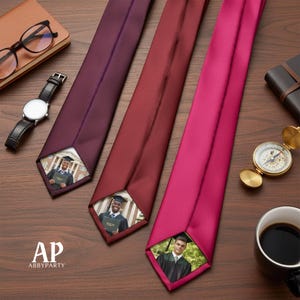 Cravatta personalizzata con foto per uomo, cravatta con foto personalizzata, cravatta per la laurea del figlio, regalo di compleanno per lui, regalo per papà, figlio, marito