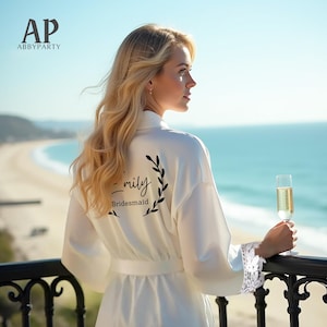 Personalized Bridal Robes, Women Robes, Robes with Lace, Bridesmaid Robes, Bachelorette Party Gifts, Bridesmaid Proposal Gift, Gift for Her