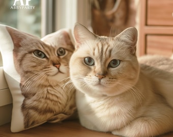 Custom Pet Pillow, Cute Throw Pillow, Home Deco, Christmas Gift, Cat Pillow, Pet Photo Pillow, Pet Memorial Gift, Cat Mom Gift, Dog Mom Gift