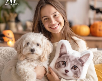 Personalized Pet Portrait Pillow, Cat Memorial, Pet Photo Pillow, Pet Loss Pillow, Pet Remembrance Gifts, Family Gifts, Pet Lover Gifts-DE