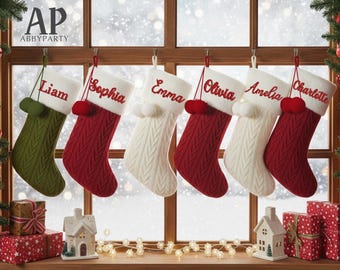シンプルなパーソナライズされたクリスマスストッキング - 家族の名前