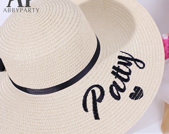 Custom Floppy Beach hats, Custom Embroidery hat, Summer Embroidery Hat, Personalized Embroidered Hat, Beach Bachelorette, Beach Hat