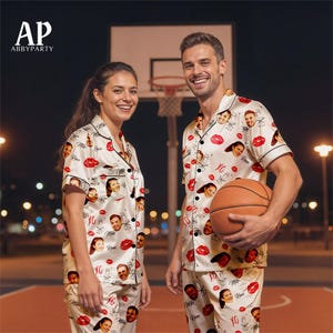 Personalized Family Matching Pajamas, Valentine’s Day PJs, Anniversary Sleepwear, Gifts for Couple, Wedding Pajamas, Honeymoon Gifts