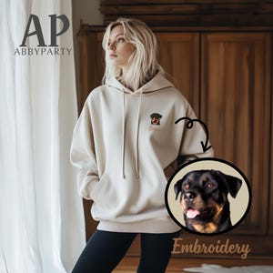 Customized Pet Embroidery Hoodie, Pet Embroidery Sweatshirt, Pet Lover Gift, Birthday Gift, Pet Sweater, Name Hoodie, Pet Sweatshirt-DE