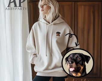 Customized Pet Embroidery Hoodie, Pet Embroidery Sweatshirt, Pet Lover Gift, Birthday Gift, Pet Sweater, Name Hoodie, Pet Sweatshirt-DE