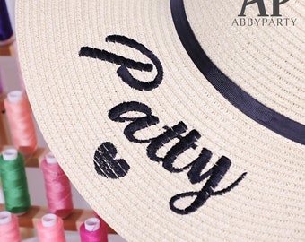 Sombreros de playa personalizados, propuesta de dama de honor, sombreros de playa floppy, sombrero de bordado personalizado, sombrero de bordado de verano, sombrero bordado personalizado